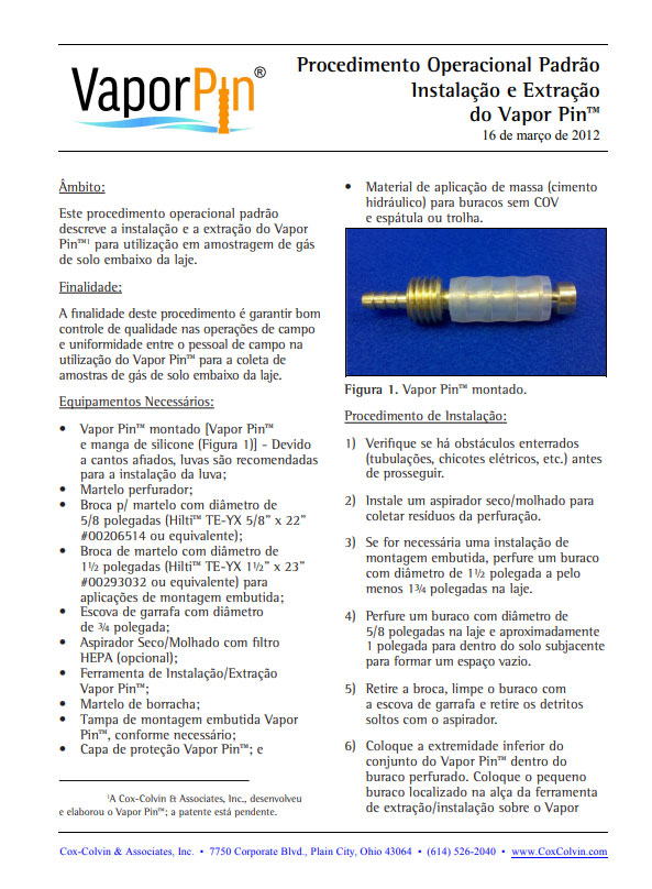 Vapor Pin® Product Documentation and Manuals